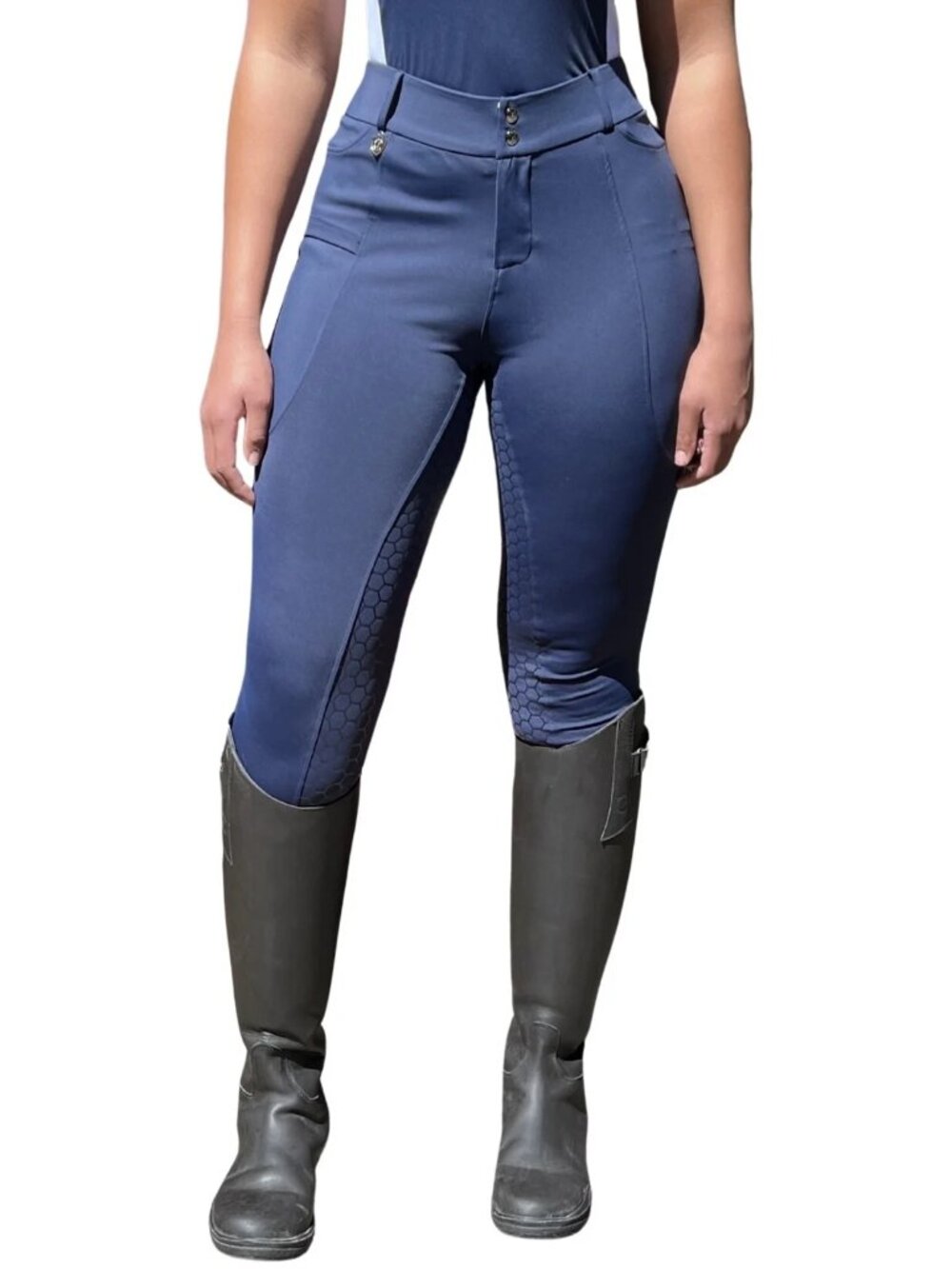 Ladies Anytime Tack Zegging Breeches Full Seat Navy XXS-XL